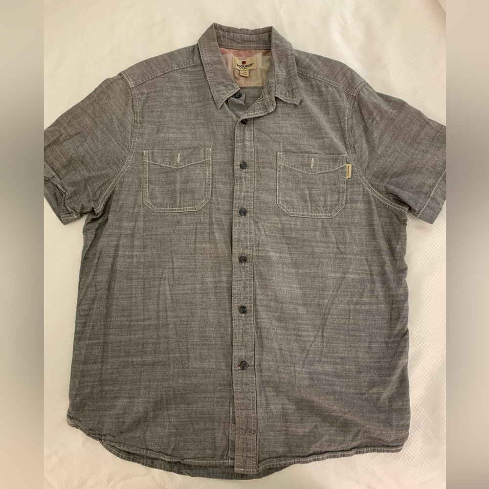 Woolrich 100% Cotton Grey Short Sleeved Shirt